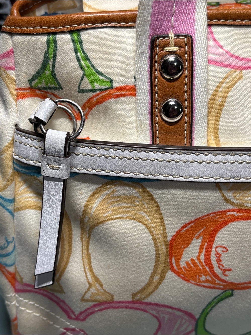 Coach Hamptons Pastel Scribble Signature Small Tote - F10673 - Picture 6 of 16